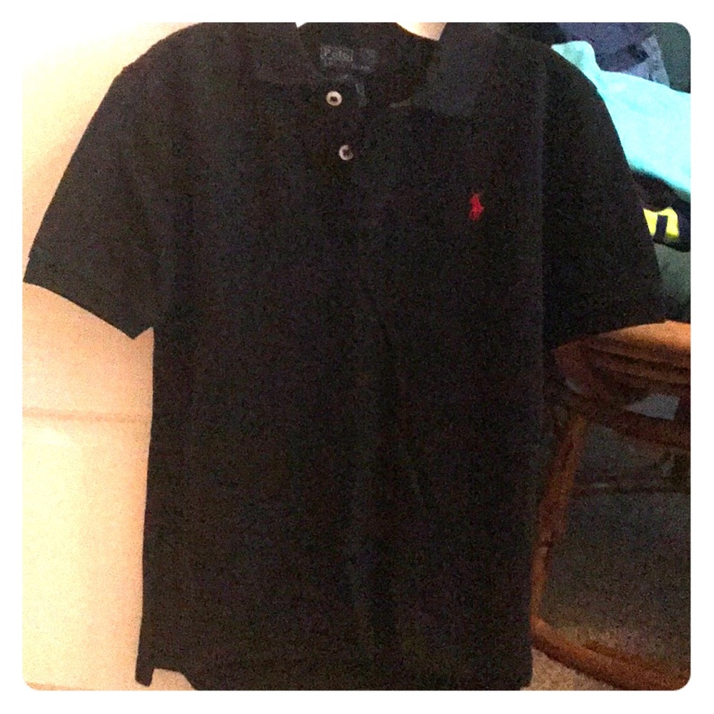 Boys (7) polo Ralph Lauren black short sleeve polo